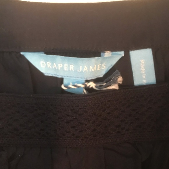 NWT Draper James Maren Square Neck Top in Nassau Navy with Embroidered Stripe - Picture 4 of 6